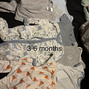 Baby Onesie Bundle with Dinosaur and Pizza Prints